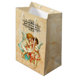Vintage-Ephemera-Engel-Cherubim-Illustration Mittlere Geschenktüte