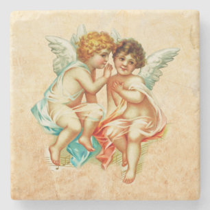 Vintage-Ephemera-Engel-Cherubim-Illustration Steinuntersetzer