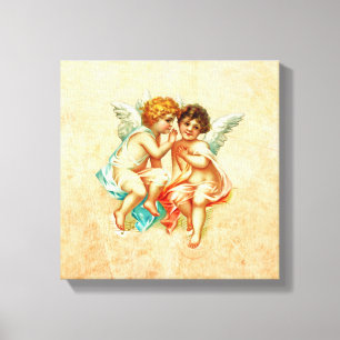 Vintage-Ephemera-Engel-Cherubs-Illustration Leinwanddruck