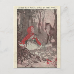 Vintage Ephemera Little Red Riding Hood Postkarte