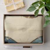 Vintage Ephemera Script Blue Butterfly Decoupage Seidenpapier (Geschenk)