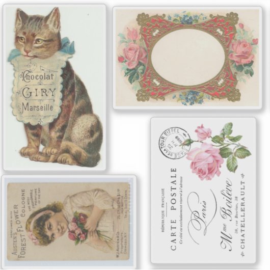 VINTAGE EPHEMERA STICKER-SAMMLUNG AUFKLEBER (Vorderseite)