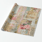 Vintage Ephemera: Träume der Rose Geschenkpapier (Ungerollt)