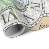 Vintage Ephemuhren Geschenkpapier (Rolleneckpunkt)