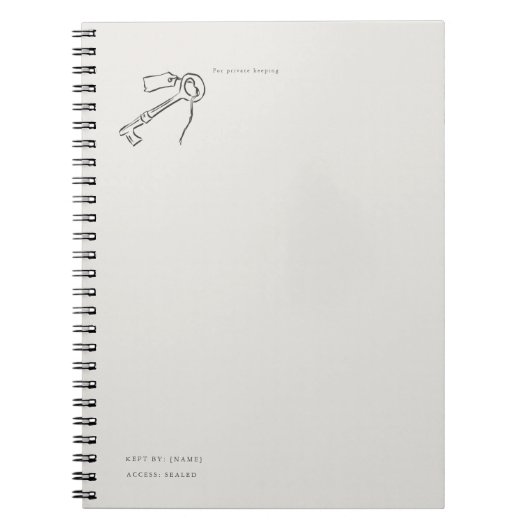 Vintage Epistolary Aesthetic Sealed Key Notizblock (Vorderseite)