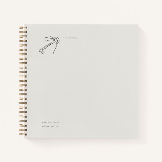 Vintage Epistolary Aesthetic Sealed Key Notizblock (Vorderseite)