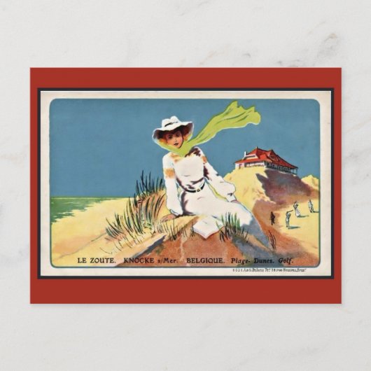 Vintage Epoche Knokke Zoute Golf Postkarte (Vorderseite)