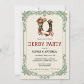 Vintage Equestrian Derby Party Invitation Race  Einladung (Vorderseite)