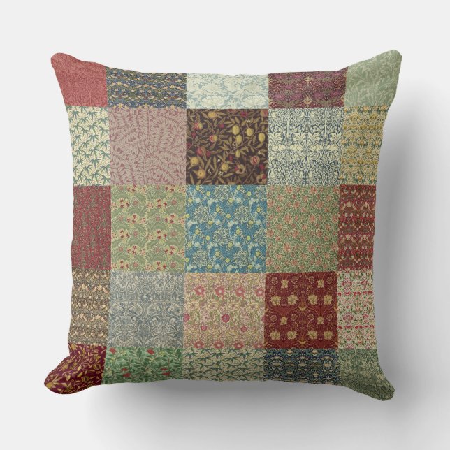 Vintage Erbpatchwork-Kissen Kissen (Vorderseite)