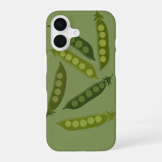 Vintage-Erbsenschoten-Muster iPhone 16 Hülle (Rückseite)