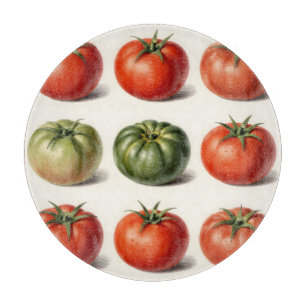 Vintage-Erbstück-Tomaten-Sorte Botanisches Gitter Schneidebrett