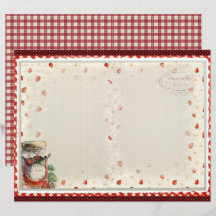 Vintage-Erdbeer-Farm-Schabblonenpapier