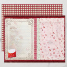 Vintage Erdbeer-Farm Scrapbook-Papier
