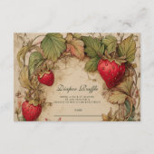 Vintage-Erdbeer-Garten-Windel-Raffle Begleitkarte (Vorderseite)