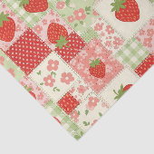 Vintage-Erdbeer-Picknick-Patchwork-Muster Seidenpapier (Ausschnitt)