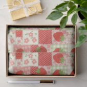 Vintage-Erdbeer-Picknick-Patchwork-Muster Seidenpapier (Geschenk)