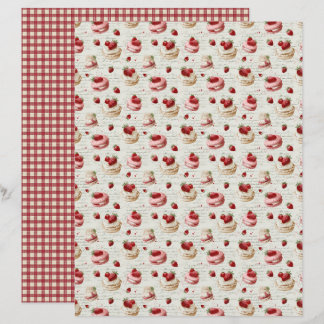Vintage-Erdbeer-Pie-Schreibpapier