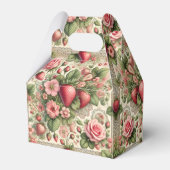 Vintage Erdbeere 1. Geburtstag Party Foto Geschenkschachtel (Rückseite)