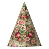 Vintage Erdbeere 1. Geburtstag Party Foto Partyhütchen (Rückseite)