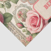 Vintage Erdbeere 1. Geburtstag Party Foto Seidenpapier (Detail)