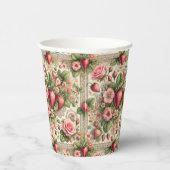 Vintage Erdbeere 1. Geburtstag Party Pappbecher (Rechts)