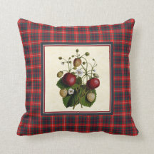 Vintage Erdbeere an der Grenze zu Fraser Tartan