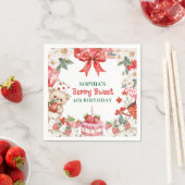 Vintage Erdbeere Berry Sweet 4. Geburtstag  Serviette (Beispiel)