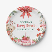 Vintage Erdbeere Berry Sweet 5. Geburtstag Pappteller (Vorderseite)