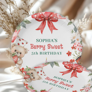 Vintage Erdbeere Berry Sweet 5. Geburtstag Pappteller