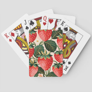 Vintage Erdbeere Botanical Sommer Folk Spielkarten