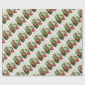Vintage-Erdbeere-Illustrationsmuster Geschenkpapier (Flach)
