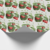 Vintage-Erdbeere-Illustrationsmuster Geschenkpapier (Ecke)