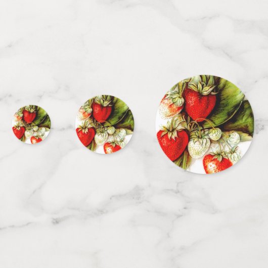 Vintage Erdbeere Konfetti (Vorderseiten)