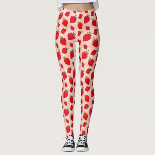 Vintage Erdbeere Leggings (Vorderseite)