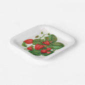 Vintage Erdbeere mit Foliage Pappteller (Gewinkelt)