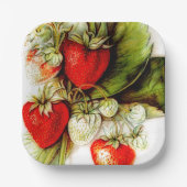 Vintage Erdbeere Pappteller (Vorderseite)