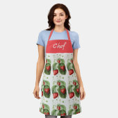 Vintage Erdbeere Personalisierte Frucht Schürze (Getragen)