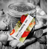 Vintage Erdbeere - personalisierter Marmelade Geschenkanhänger