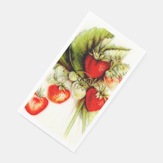 Vintage Erdbeere Serviette (Ecke)