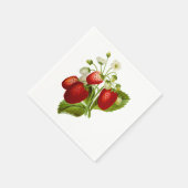 Vintage Erdbeere. Serviette (Ecke)