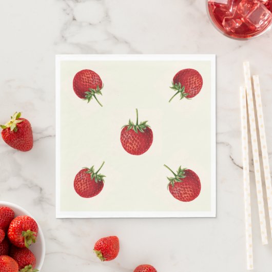 Vintage Erdbeere Serviette (Beispiel)