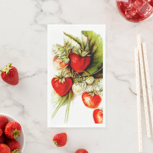 Vintage Erdbeere Serviette (Beispiel)