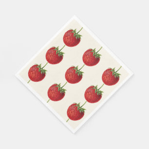 Vintage Erdbeere Serviette