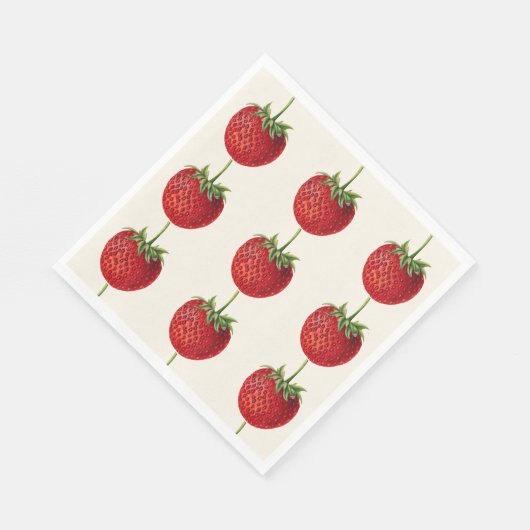 Vintage Erdbeere Serviette (Ecke)