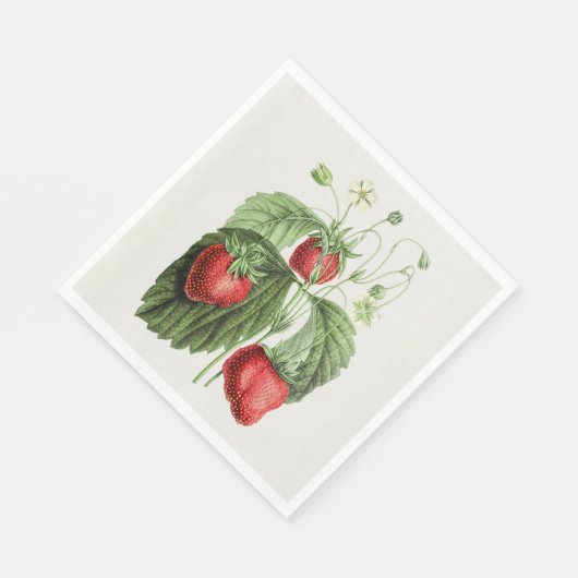 Vintage Erdbeere Serviette (Ecke)