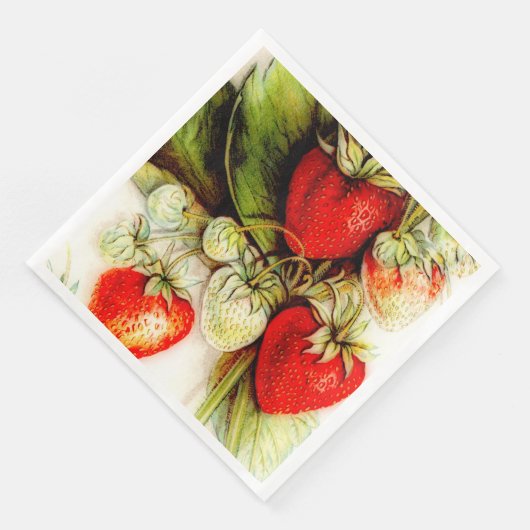 Vintage Erdbeere Serviette (Ecke)