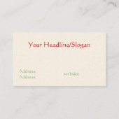 Vintage Erdbeere Visitenkarte (Rückseite)