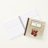 Vintage Erdbeeren auf einer alten Papierzusammense Notizblock (Innenseite)