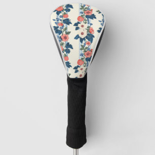 Vintage Erdbeeren & Blaue Blätter Blumenmuster Golf Headcover