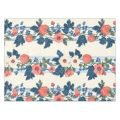 Vintage Erdbeeren & Blaue Blätter Blumenmuster Tischdecke (Vorderseite (Horizontal))